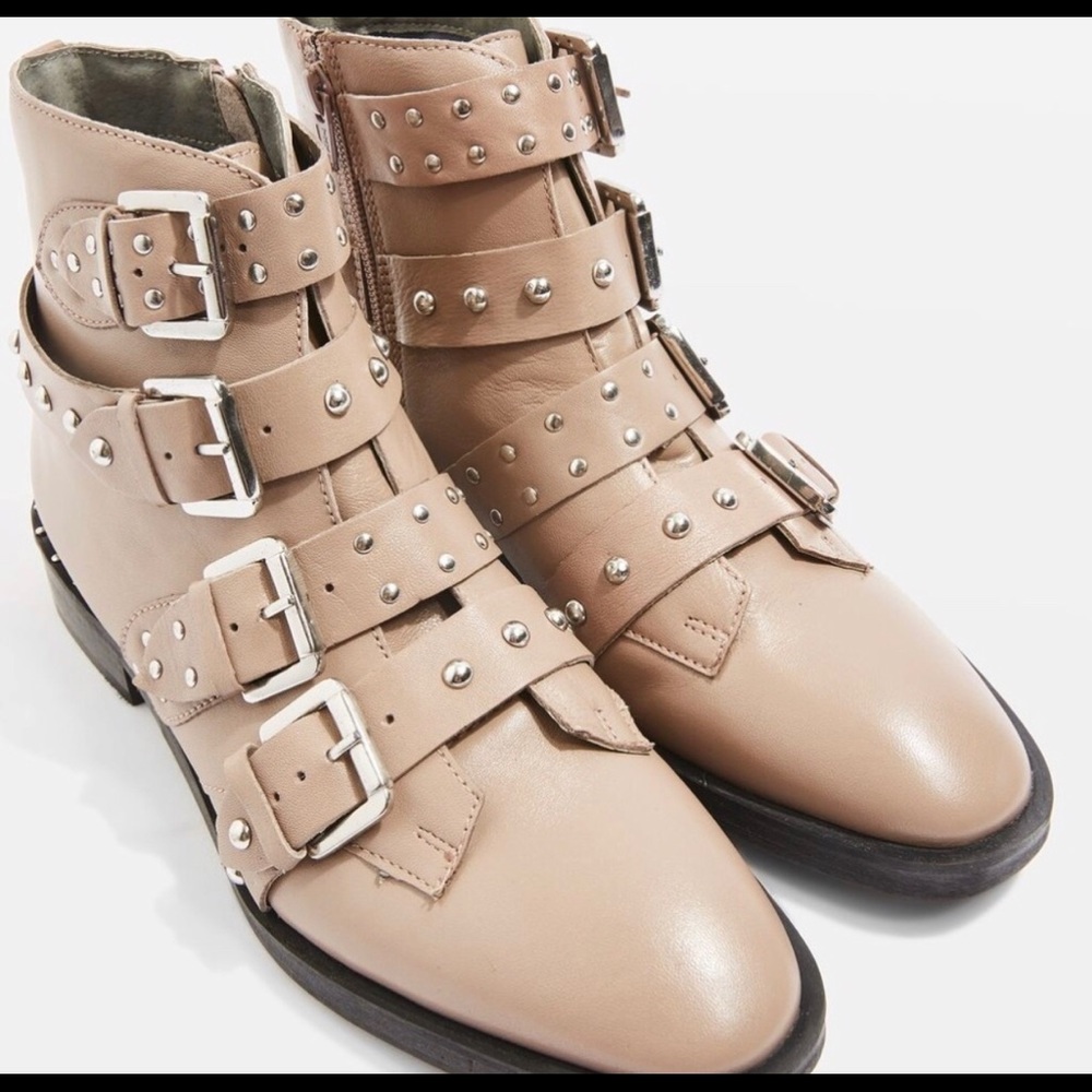 💯 % leather Topshop Amelia studded booties - Picture 1 of 3